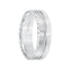 14k White Gold Wedding Band Flat Double Milgrain Center Design Satin Brushed Finish with Rope Edges- 6.5 mm - Larson Jewelers