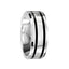 FABIANUS Tungsten Carbide Wedding Band with Black Enamel Inlay & Polished Finish - 8mm - Larson Jewelers