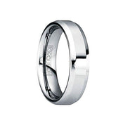 IULIANUS Polished Tungsten Comfort Fit Ring with Beveled Edges - 6mm & 8mm - Larson Jewelers