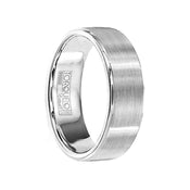 JAX Brushed Comfort-Fit Cobalt Wedding Band with Polished Edges - 7mm - Larson Jewelers