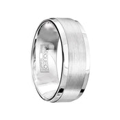 JOHNSON Brushed & Polished Cobalt Men’s Wedding Ring with Beveled Edges - 8mm - Larson Jewelers