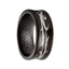 Torque Black Cobalt Men’s Concave Wedding Band Matte Finish Laser Design Rolled Edges - 9 mm - Larson Jewelers