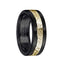 Hammered 14k Yellow Gold Inlaid Black Cobalt Men’s Wedding Ring - 7.5mm & 9mm - Larson Jewelers