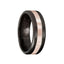 Brushed Black Cobalt Men’s Wedding Band with Polished 14k Rose Gold Inlay - 7.5mm - Larson Jewelers