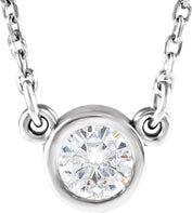 14K White 4 mm Forever One Colorless Lab-Grown Moissanite 18" Necklace