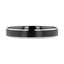 ASTON Black Brushed Center Tungsten Ring with Polished Beveled Edges - 4mm - 10mm