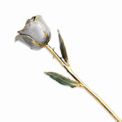 Gold Dipped Lacquer Coated Silver Moonstone Rose - Larson Jewelers