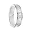 14k White Gold Brushed Hammered Finish Milgrain Ring with Polished Edges - 6mm - Larson Jewelers