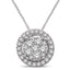 14K White Gold 3/4 Ct.Tw. Diamond Flower Pendant - Larson Jewelers