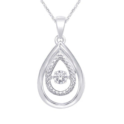 Sterling Silver Moving Diamond Accent Fashion Pendant - Larson Jewelers