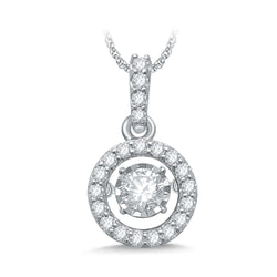 14K White Gold White Gold 1/3 Ct Moving Diamond Fashion Pendant - Larson Jewelers