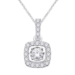 14K White Gold White Gold 1/3Ct Moving Diamond Fashion Pendant - Larson Jewelers