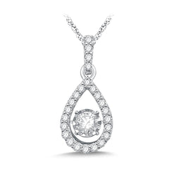 14K White Gold White Gold 1/3Ct Moving Diamond Fashion Pendant - Larson Jewelers