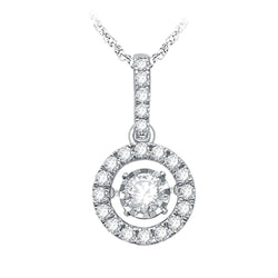 14K White Gold 9/10 Ct.Tw. Moving Diamond Fashion Pendant - Larson Jewelers