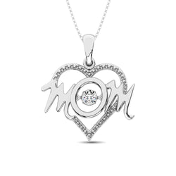 Sterling Silver Mom Moving Diamond Accent Pendant - Larson Jewelers