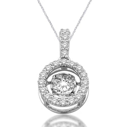 14K White Gold 2/5 Ct.Tw. Moving Diamond Pendant - Larson Jewelers