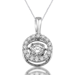 14K White Gold 1/3 Ct.Tw. Moving Diamond Pendant - Larson Jewelers