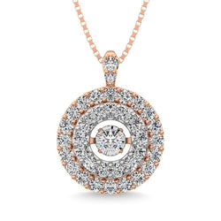 Diamond 3/8 Ct.Tw. Shimmering Pendant in 10K Rose Gold - Larson Jewelers