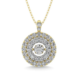 Diamond 3/8 Ct.Tw. Shimmering Pendant in 10K Yellow Gold - Larson Jewelers