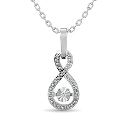 Diamond Shimmering Infinity Pendant 1/50 ct tw in Sterling Silver - Larson Jewelers