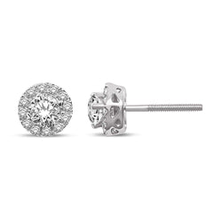 14K White Gold 7/8 Ct.Tw. Diamond Stud Earrings - Larson Jewelers