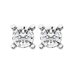 Diamond 1/10 Ct.Tw. Solitaire Stud Earrings in 14K White Gold - Larson Jewelers