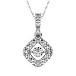 14K White Gold 5/8 Ct.Tw.Diamond Moving Diamond Pendant - Larson Jewelers