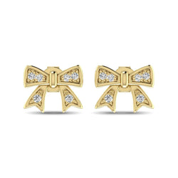 10K Yellow Gold Diamond Accent Bow Earrings - Larson Jewelers