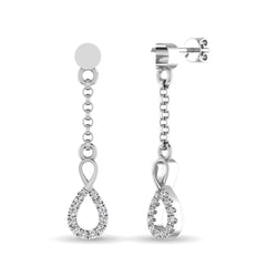 10K White Gold 1/10 Ct.Tw.Diamond Infinity Earrings - Larson Jewelers