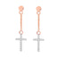 10K Rose Gold 1/20 Ct.Tw.Diamond Cross Earrings - Larson Jewelers