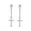 10K White Gold 1/20 Ct.Tw.Diamond Cross Earrings - Larson Jewelers