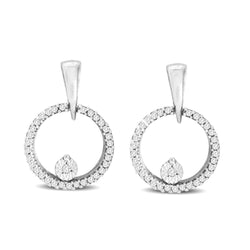 10K White Gold 1/10 Ct.Tw.Diamond Circle Earrings - Larson Jewelers