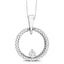 10K White Gold 1/10 Ct.Tw.Diamond Circle Pendant - Larson Jewelers