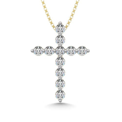 14K Yellow Gold 1/5 Ct.Tw.Diamond Cross Pendant - Larson Jewelers