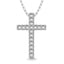 Classic Diamond Cross Pendant 1/10 Ct.Tw. In 10K White Gold - Larson Jewelers