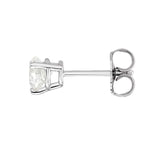 Single 14K White Gold 3-Prong Solitaire Basket Stud Earring with Lab Grown Diamond