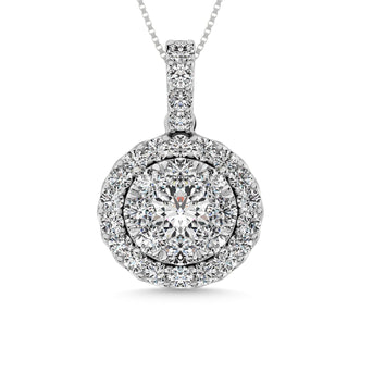 14K White Gold 1 1/2 Ctw Diamond Fashion Pendant - Larson Jewelers