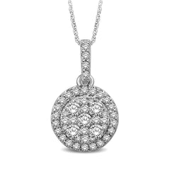 14K White Gold 3/4 Ctw Diamond Fashion Pendant - Larson Jewelers