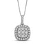 14K White Gold 1 Ctw Invisible Diamond Fashion Pendant - Larson Jewelers