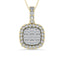 Diamond 1 Ct.Tw. Fashion Pendant With Center Flower White Gold touch in 10K Yellow Gold - Larson Jewelers