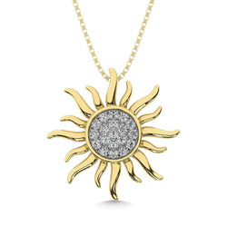 Diamond 1/10 Ct.Tw. Sun Pendant in 10K Yellow Gold - Larson Jewelers