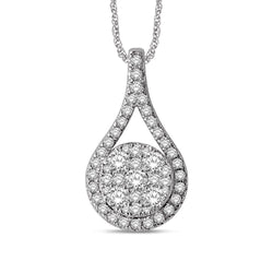 14K White Gold 3/4 Ctw Diamond Fashion Pendant - Larson Jewelers