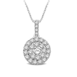 14K White Gold 1/2 Ctw Invisible Diamond Fashion Pendant - Larson Jewelers