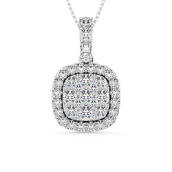 14K White Gold 1/2 Ctw Invisible Diamond Fashion Pendant - Larson Jewelers