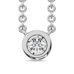 Diamond 1/20 Ct.Tw. Solitaire Necklace in 10K White Gold - Larson Jewelers