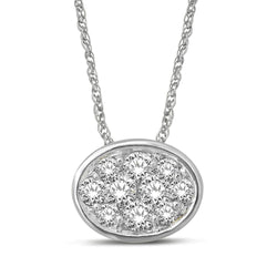 14K White Gold 1/6 Ctw Diamond Round Flower Pendant - Larson Jewelers