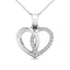 10K White Gold 1/20 Ctw Diamond Heart Pendant - Larson Jewelers