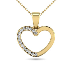 10K Yellow Gold 1/10 Ctw Diamond Heart Pendant - Larson Jewelers