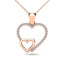 10K Rose Gold 1/20 Ctw Diamond Double Heart Pendant - Larson Jewelers