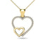 10K Yellow Gold 1/20 Ctw Diamond Double Heart Pendant - Larson Jewelers